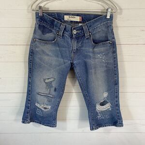 Levi's Womens 504 Slouch Capri Jeans Size 9 Blue Cotton Blend Stretch Low Rise